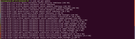 Terminal output after running apt-get update