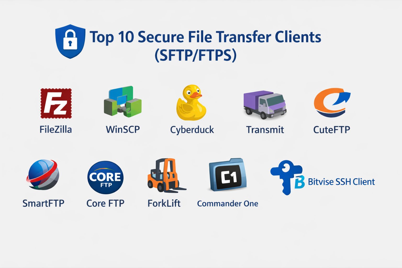 Top 10 Secure File Transfer Clients (SFTP/FTPS): Features, Pros, Cons ...