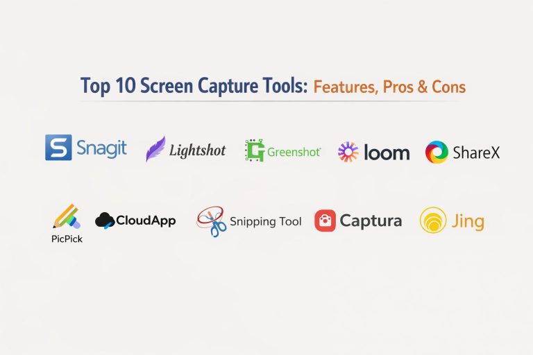 Top 10 Screen Capture Tools: Features, Pros, Cons & Comparison – Best ...